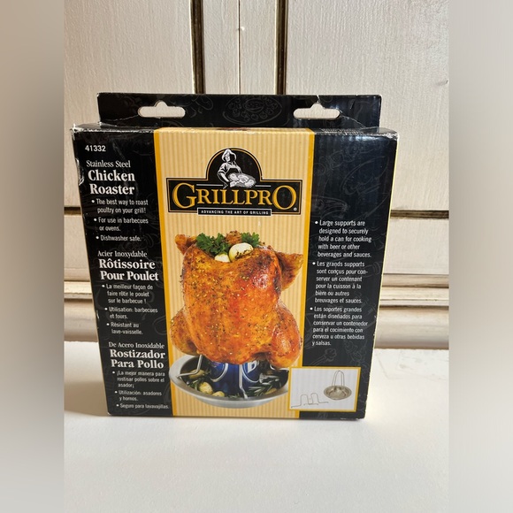 New Grill Pro Beer Can Chicken Roaster Roasting Stand Stainless Steel BBQ Oven - Picture 7 of 7